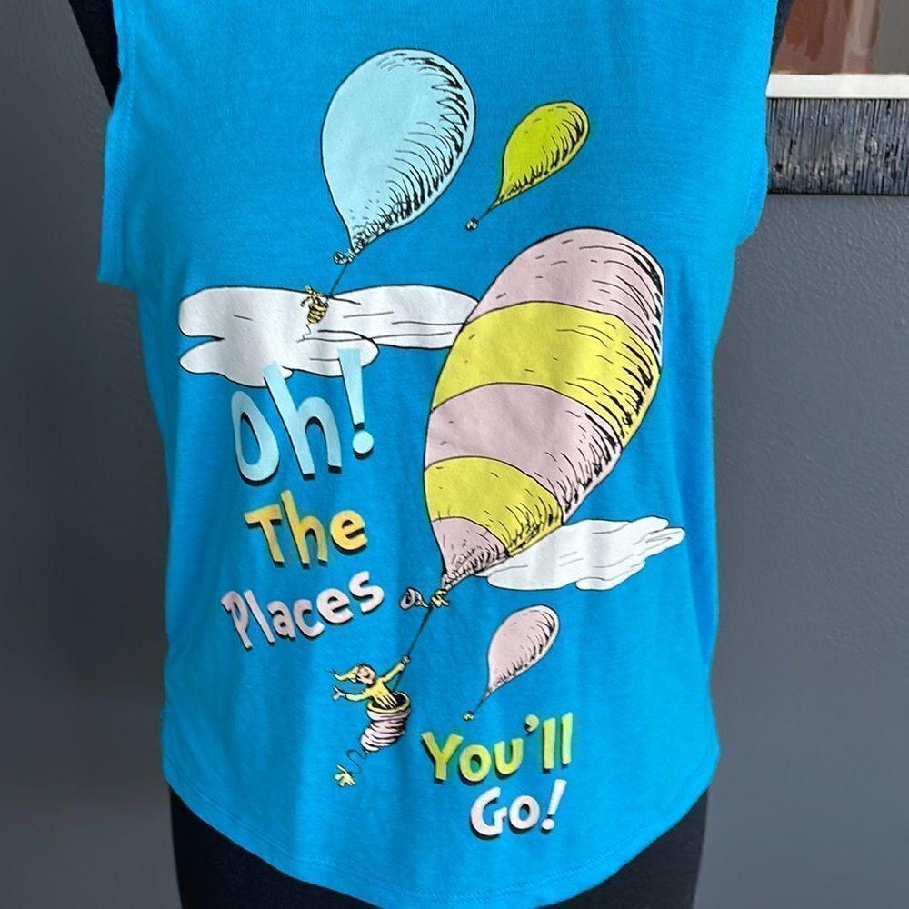 Dr. Suess royal blue graphic tank. New. XS. - Picture 2 of 5